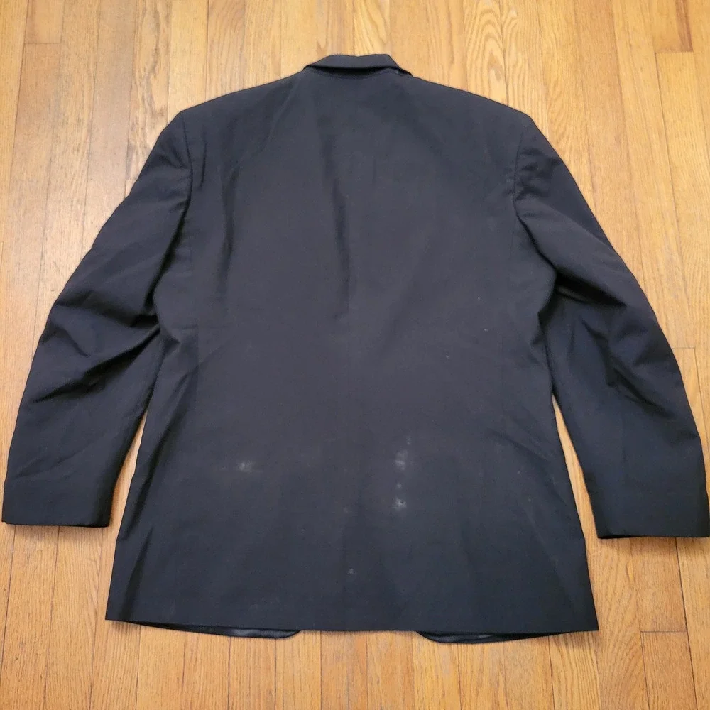 Formal 1 Vintage 42R Tuxedo Black Wool Peak Lapel Single Button Prom Formal Gala